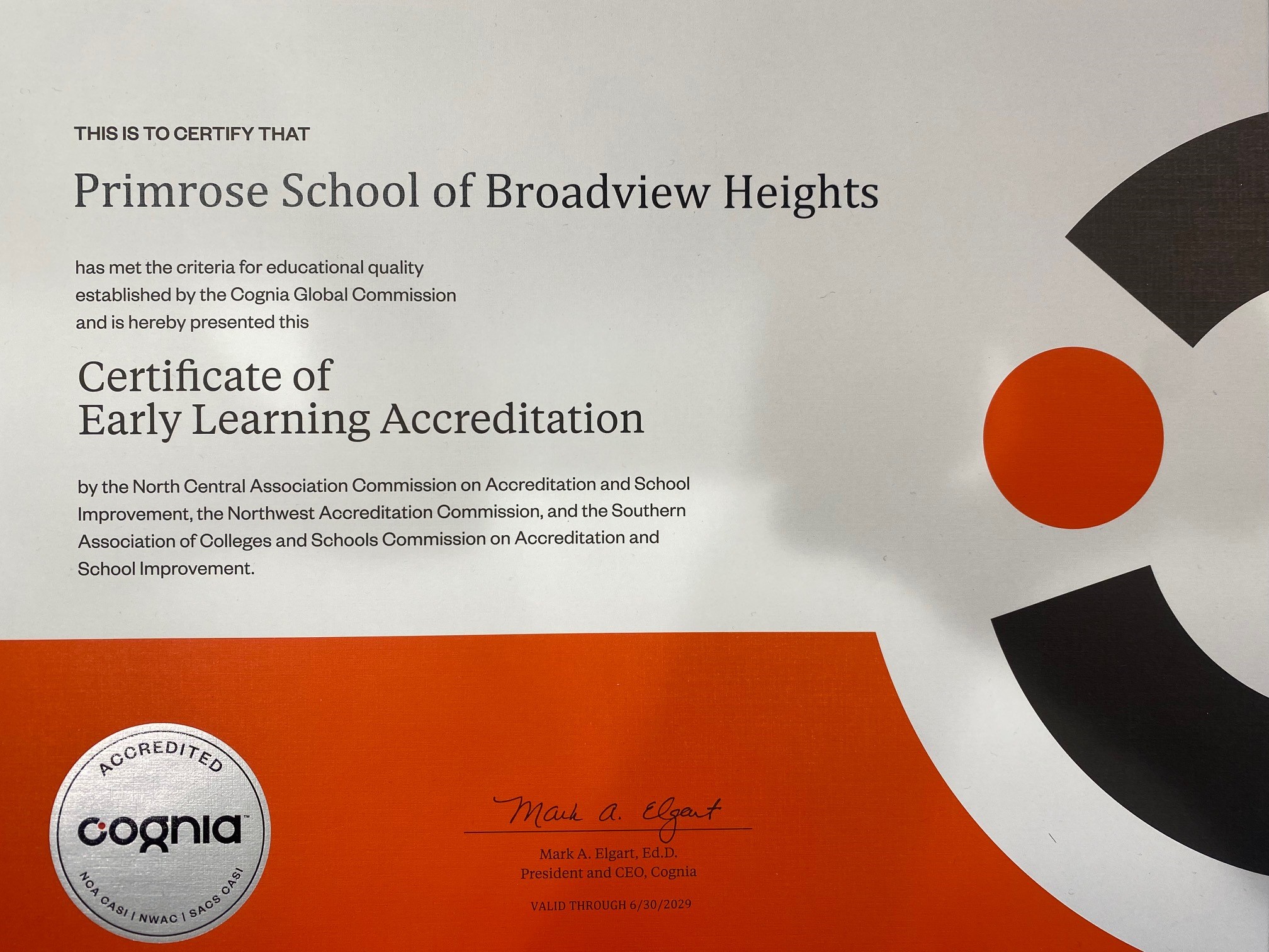 Primrose Broadview Heights Hts Cognia Accreditation Step Up To Quality SUTQ NACY