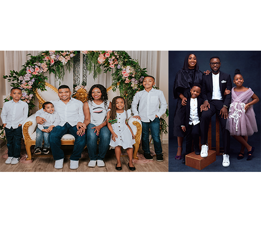 Franchise owners, Chuck and Chichi Ejim with their children